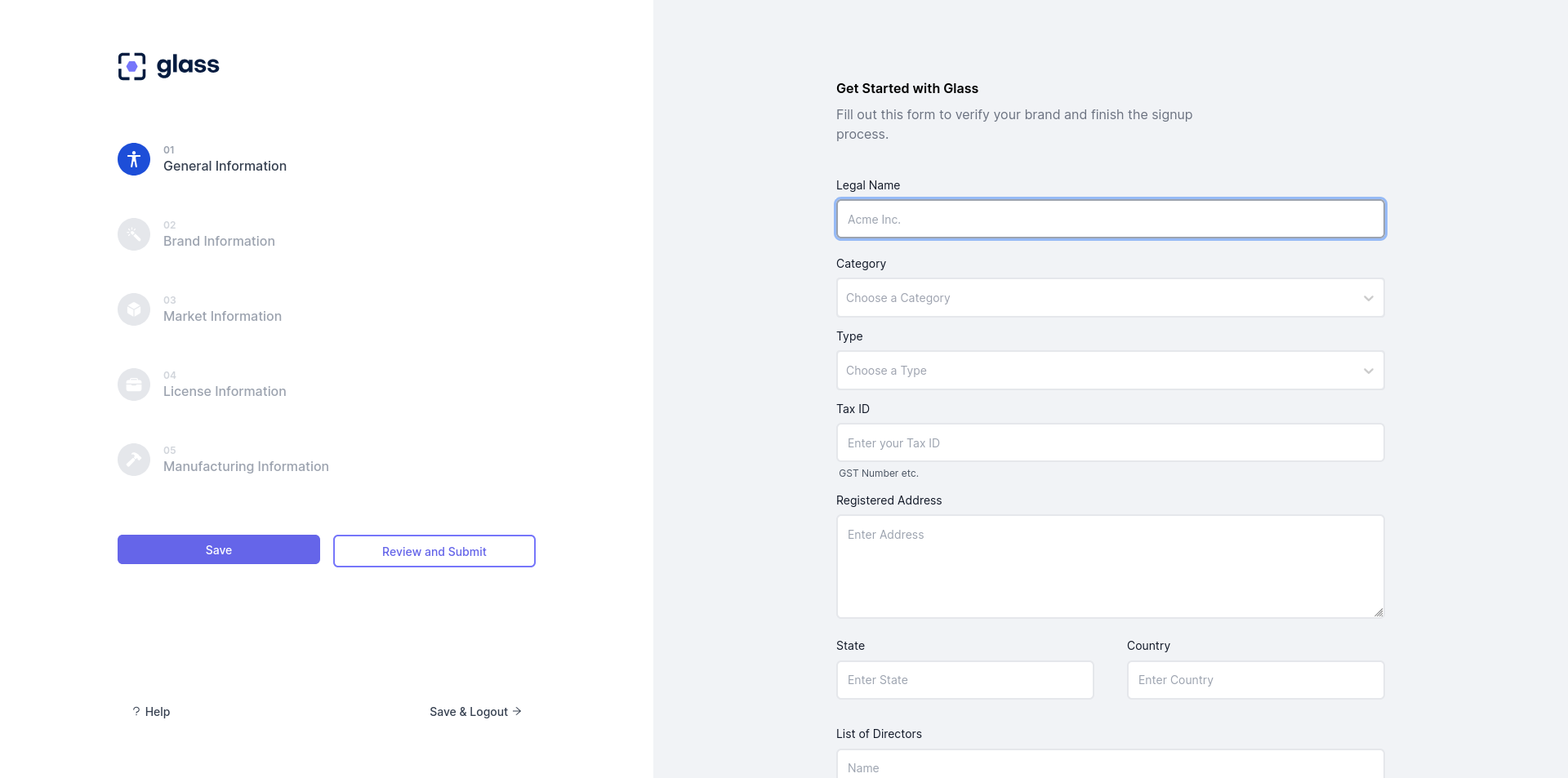 General Details about the organization